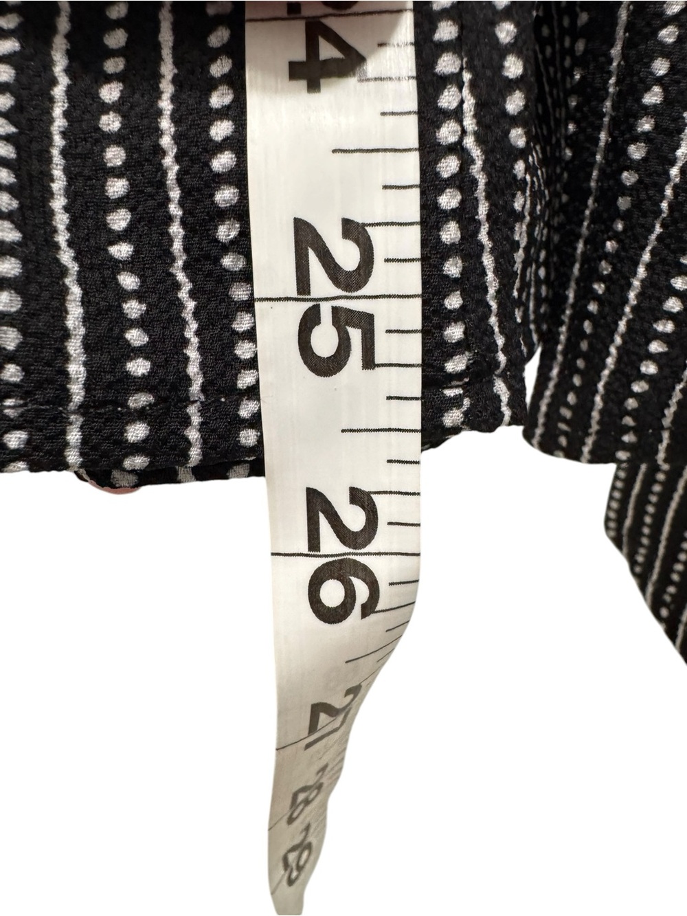 Max Studio Faux Wrap Tie-Front Top in Black and White. Size Large - Picture 5 of 5